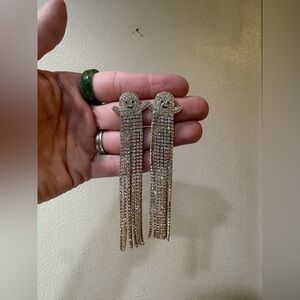 Sparkling Gold Ghost Tassel Earrings